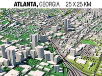 Atlanta Georgia USA 25x25km 3D City Map