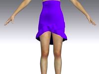 SKIRT FABRIC ASYMETRIC COLOR TYPE PURPLE FASHION