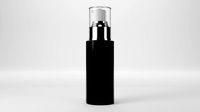 Airless Frosted Glass with Transparent Plastic Cap and Label