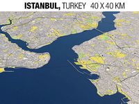 Istanbul 40 x 40 km 3D City 3D Map