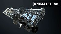 V8 Engine Working Animated