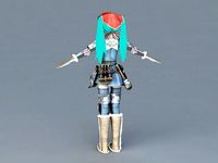 Warrior Anime Girl Miku