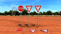 Australian Road Signs Stop Giveway Roundabout