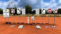 Australian Road White Signs No Right Turn etc
