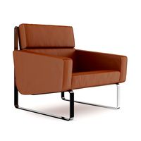 Brown Leather Modern Armchair 3D Model