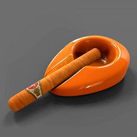 Ashtray and Cigar