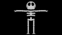 Cute Lowpoly Cartoonish Skeleton Model