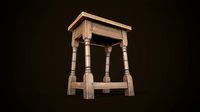 Old medieval stool