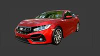 HONDA CIVIC SI METALLIC RED LOW POLY