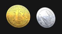 Bitcoin and Ethereum Coins