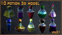 10 Potion 3D Model VOL 01