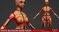 Female Base Mesh - White Blossom