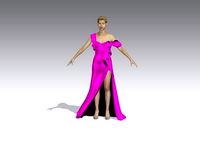 DRESS COLOR MAGENTA FABRIC TYPE SILK SATIN