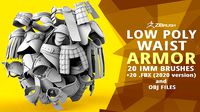 20 Low-poly medieval fantasy waist armor base mesh IMM brush