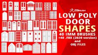 40 low poly interior and exterior door base meshes IMM brush