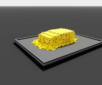 melted butter on a tray