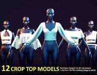 WOMAN CLOTHING  12 CROP TOP  Marvelous Designer  CLO 3D