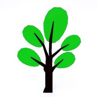 Cartoon cute tree 3d model