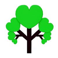 Heart shape toon tree 3d model