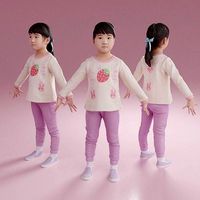 Animated 3D-Female child 245EmiJ07