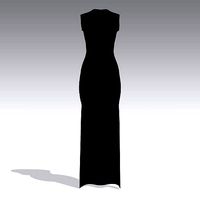 DRESS FABRIC MATTE BLACK COLOR V NECKLINE
