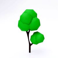 Cotton candy tree 3d model