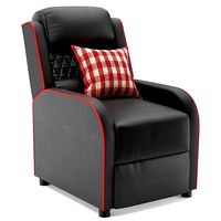 Henrique One Seater Gaming Pushback Recliner - Black  Red