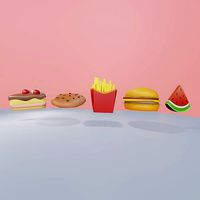 low poly foods for hypercasuals