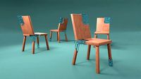 Wooden Chair with Steel Inserts