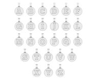 Alphabet Letters Circle Pendants Plain | 3D