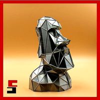 Moai Voronoi Low Poly | 3D