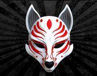 Kitsune Mask  Anime Mask  | 3D