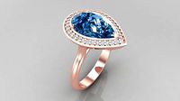 Ring M55 The luxury female ring with gems wedding | 3D