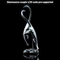 Elasmosaurus couple 1-35 scale pre-supported marine reptile | 3D