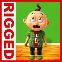 Boy cartoon rigged 04 3D Model