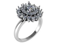 3-Row Diamond ring 2604 3D print model | 3D