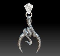 Snake Moon Necklace  | 3D