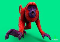 Red Howler monkey | 3D