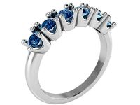 Blue 6-Stone Diamond ring 2514 3D print model | 3D
