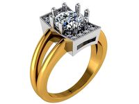 Big Square Diamond stone ring 2510 3D print model | 3D
