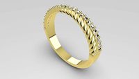 Elegant Thin Stone Ring | 3D
