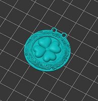 MEDALLA TREBOL - CARVED PENDANT CLOVER MEDAL | 3D