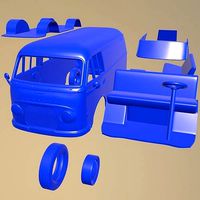 FORD TAUNUS TRANSIT FK1250 1963 PRINTABLE VAN IN SEPARATE PARTS | 3D
