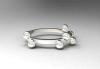 Sterling Plain Silver Balls Ring Jewelry | 3D