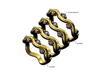 Dainty side diamonds half eternity band US sizes 5to8 | 3D