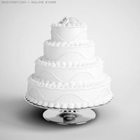 Tiered Wedding Cake 16 3D Model