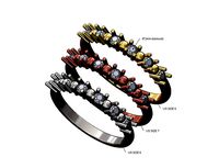 Dainty diamond and beads half eternity band US sizes 6 7 8 | 3D