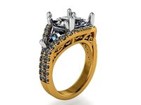 Oval Halo Diamond ring 2198 3D print model | 3D