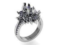 Flower Twisted Diamond ring 2190 3D print model | 3D