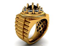 Fashion black stone ring 2131 3D print model | 3D